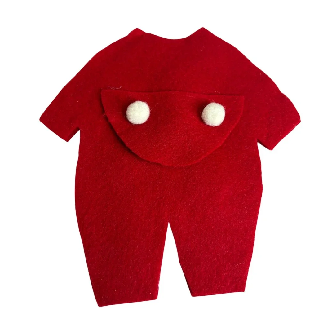 Red Felt Christmas Onesie Stocking Stuffer‎ Ornament Santa Underwear Gag Gift